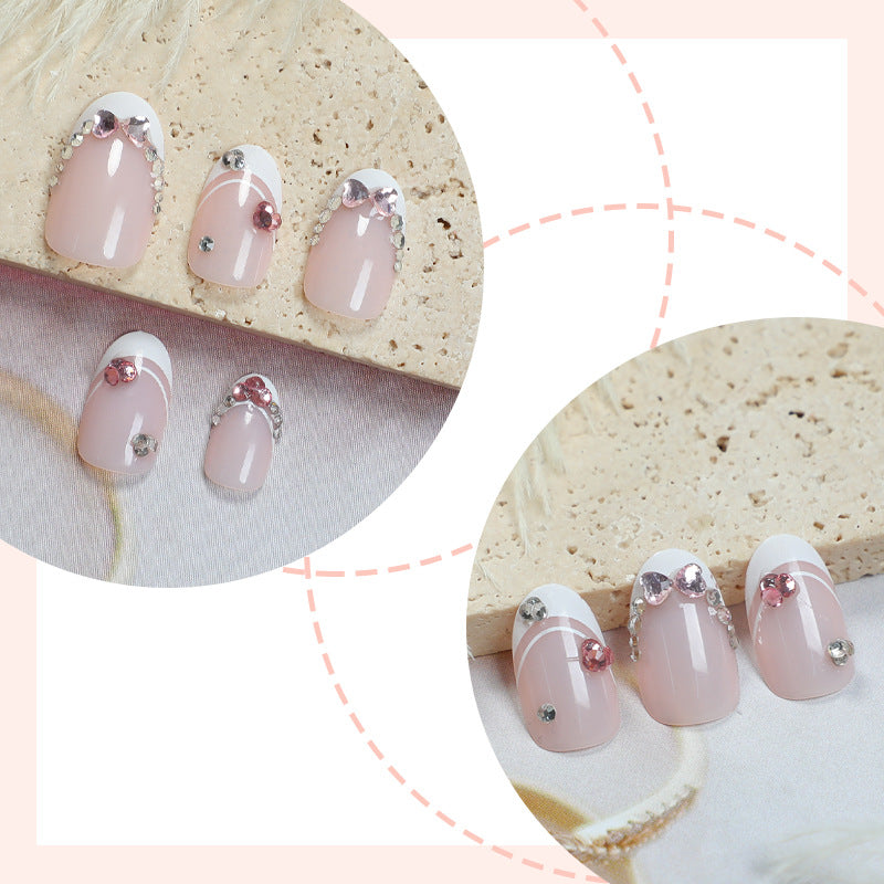 Glamorous Rhinestone-Embellished Press-On Nail Set Acalora