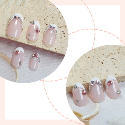 Glamorous Rhinestone-Embellished Press-On Nail Set Acalora