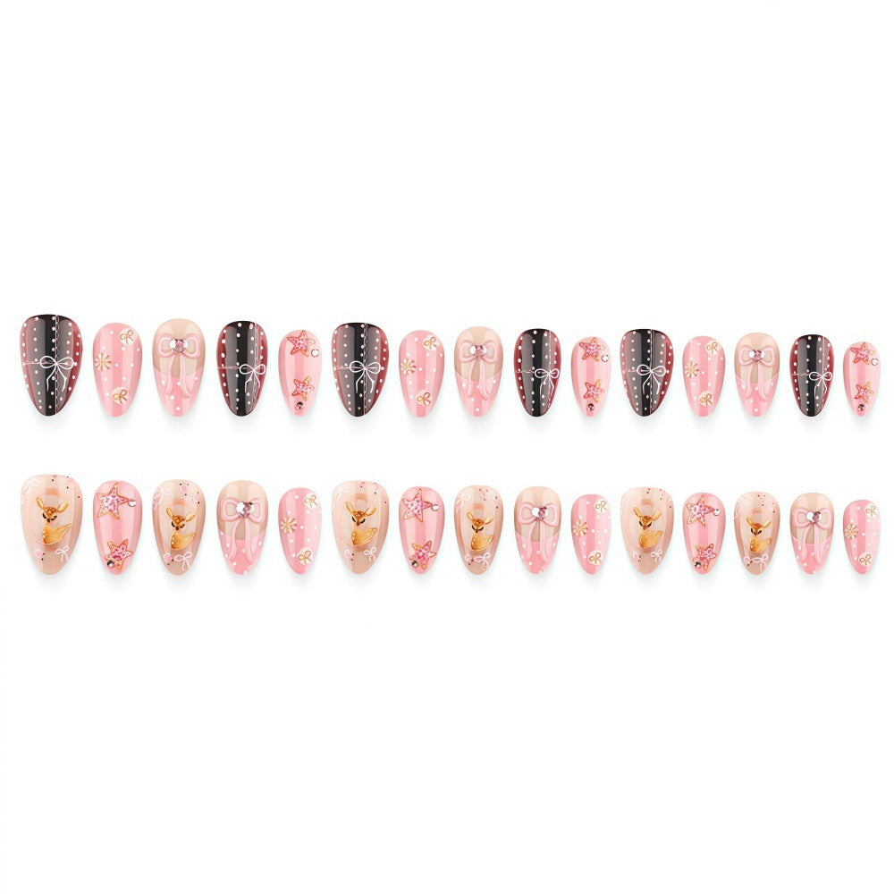 Playful art nails in heart and star motif Acalora