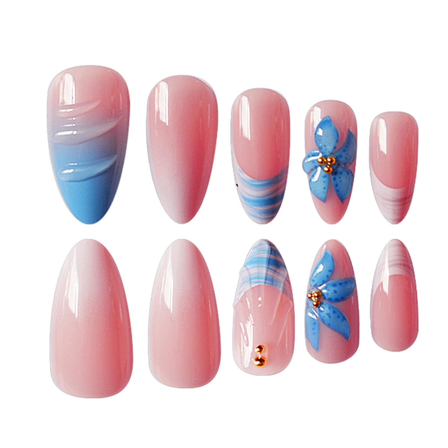 Artistic Shell Design Press-On Nails Acalora
