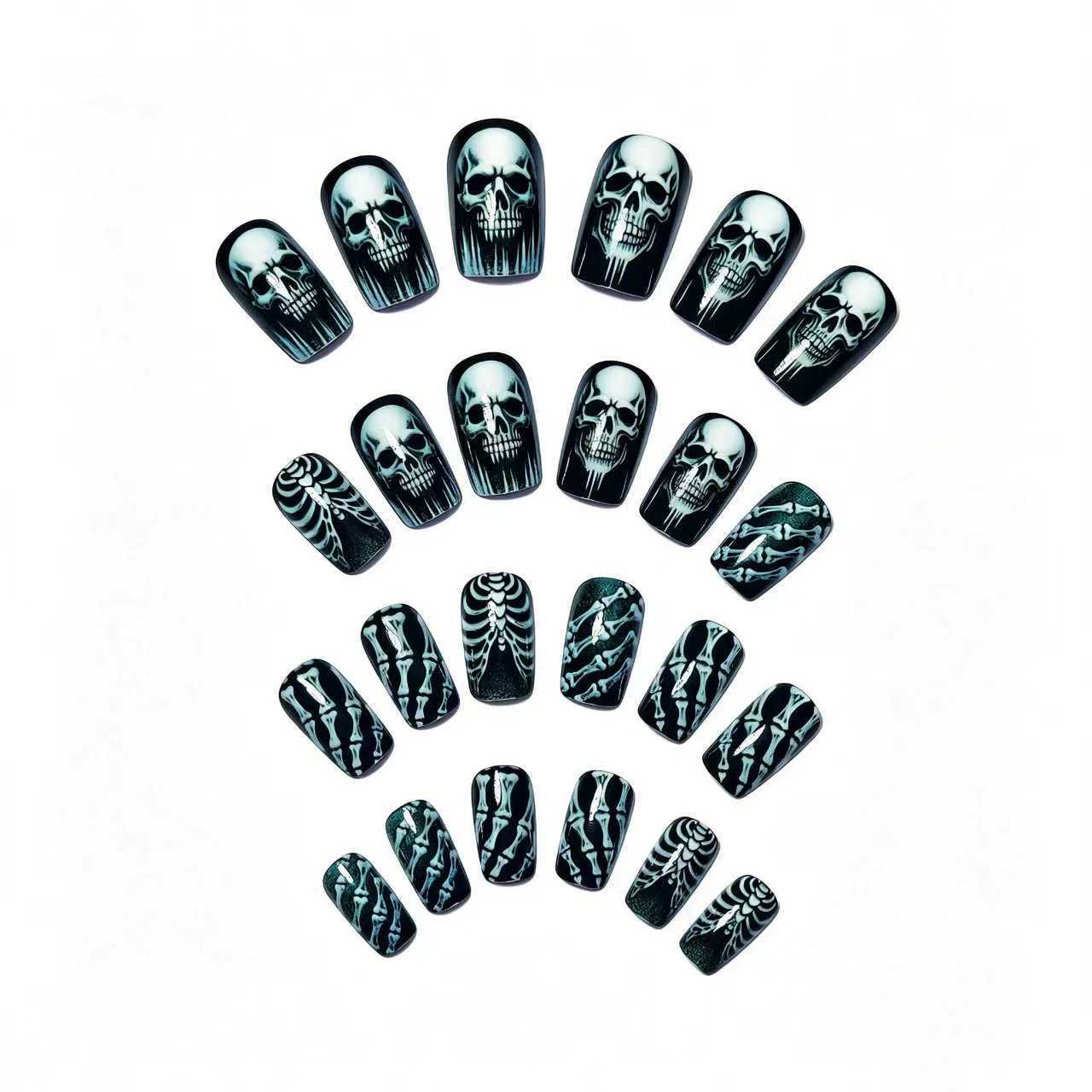 Gothic Skull and Bone Nail Art Set Acalora