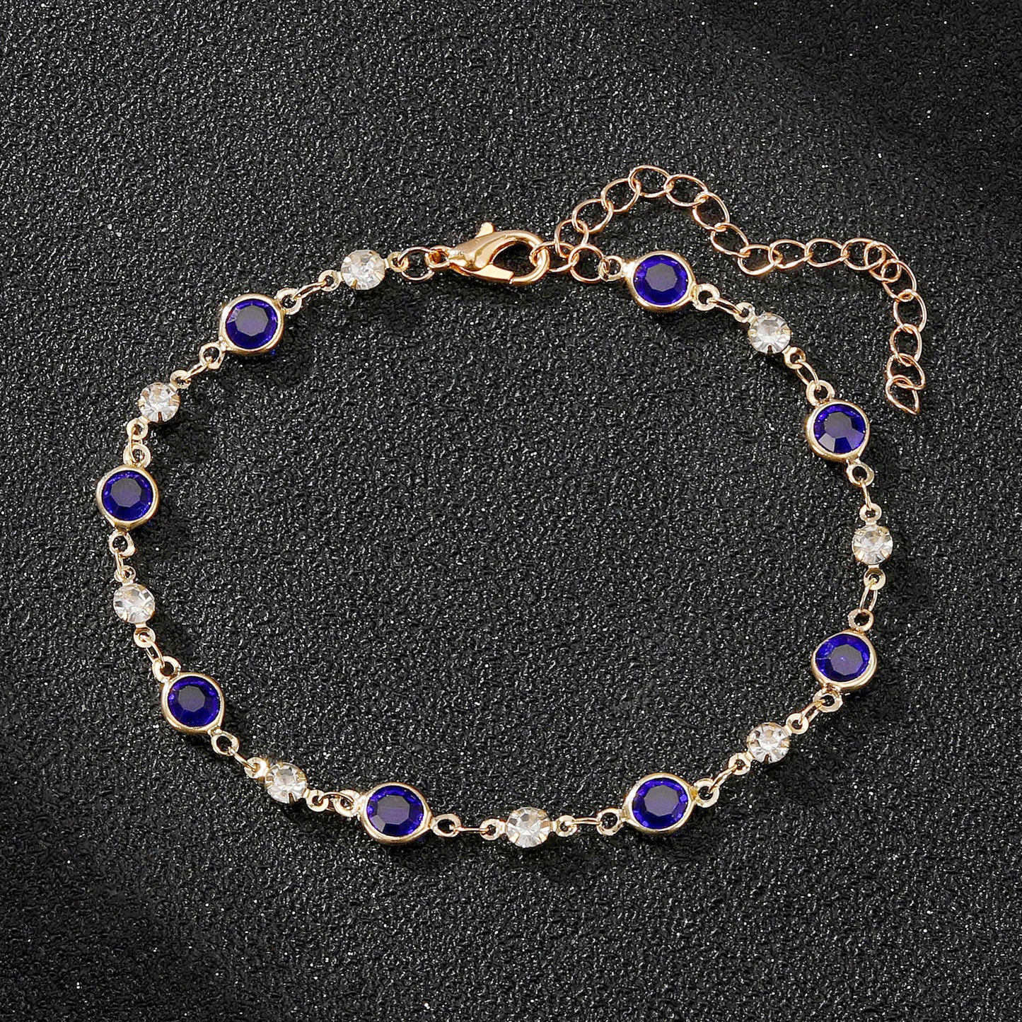 Elegant Rhinestone Chain Anklet Acalora