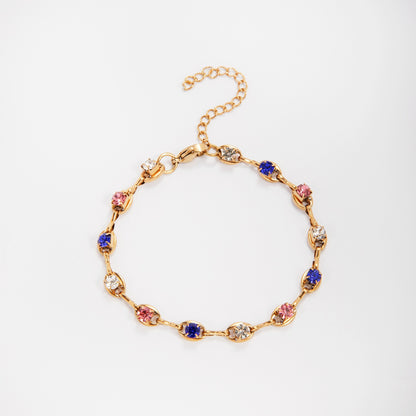 Elegant Gemstone Accent Link Bracelet Acalora