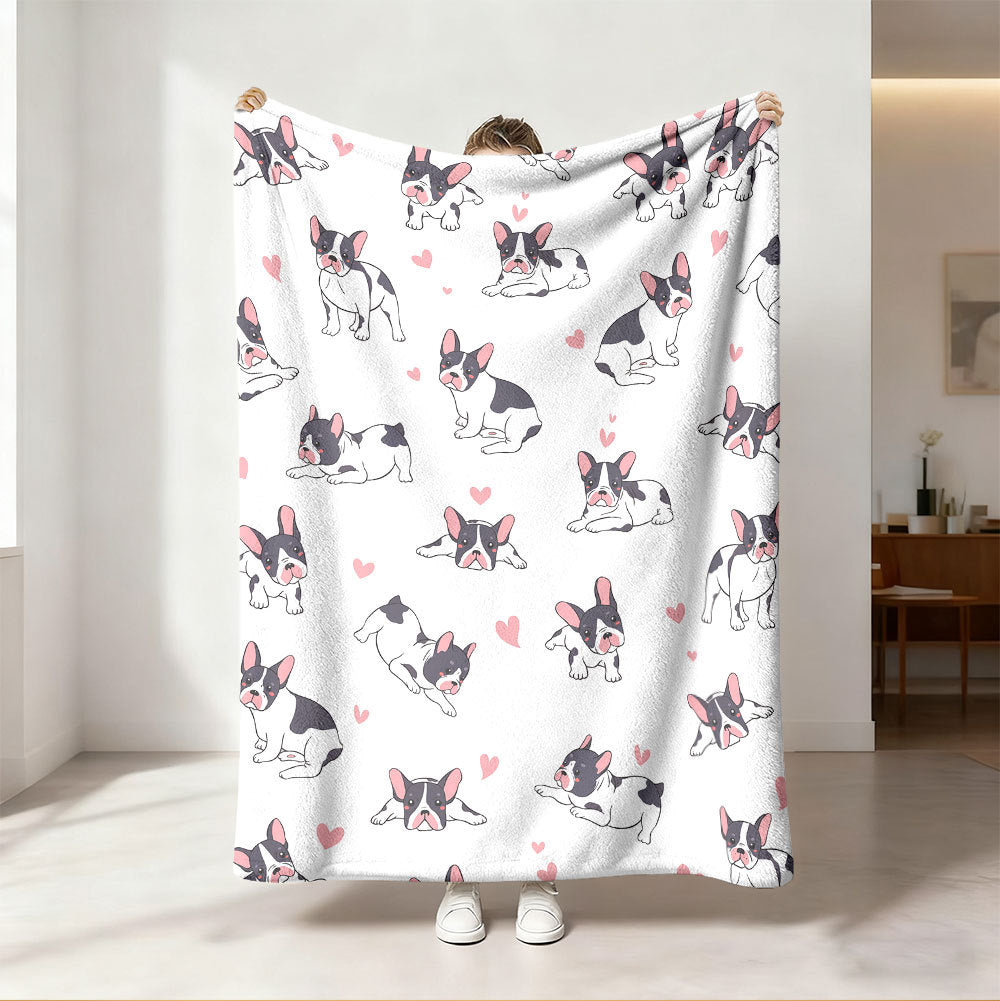 Unisex Cozy Dog-Themed Fleece Throw Blanket