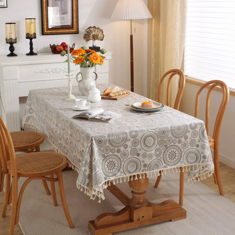Decorative Cactus Print Tablecloth