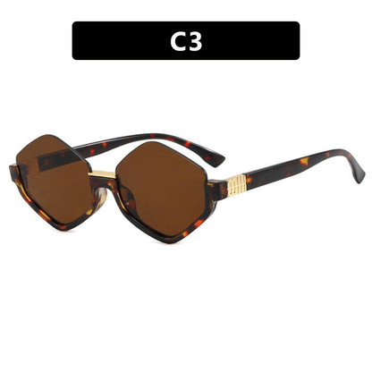 Women's fashionable sunglasses with trendy hexagonal frame and protective lenses Bowlift