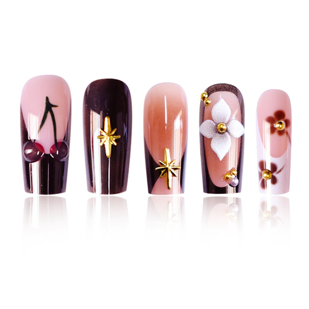 Artistic Long Press-On Nail Art Acalora