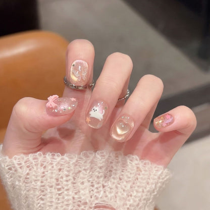 Artistic Stiletto Press-On Nail Set with Unique Design Elements Acalora