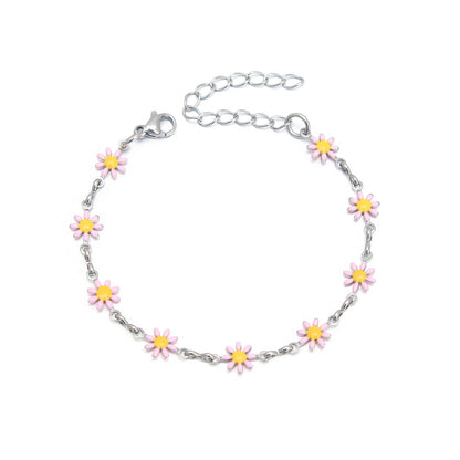 Floral Charm Chain Anklet Acalora