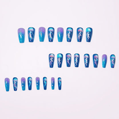 Jellyfish Themed Nail Art Acalora