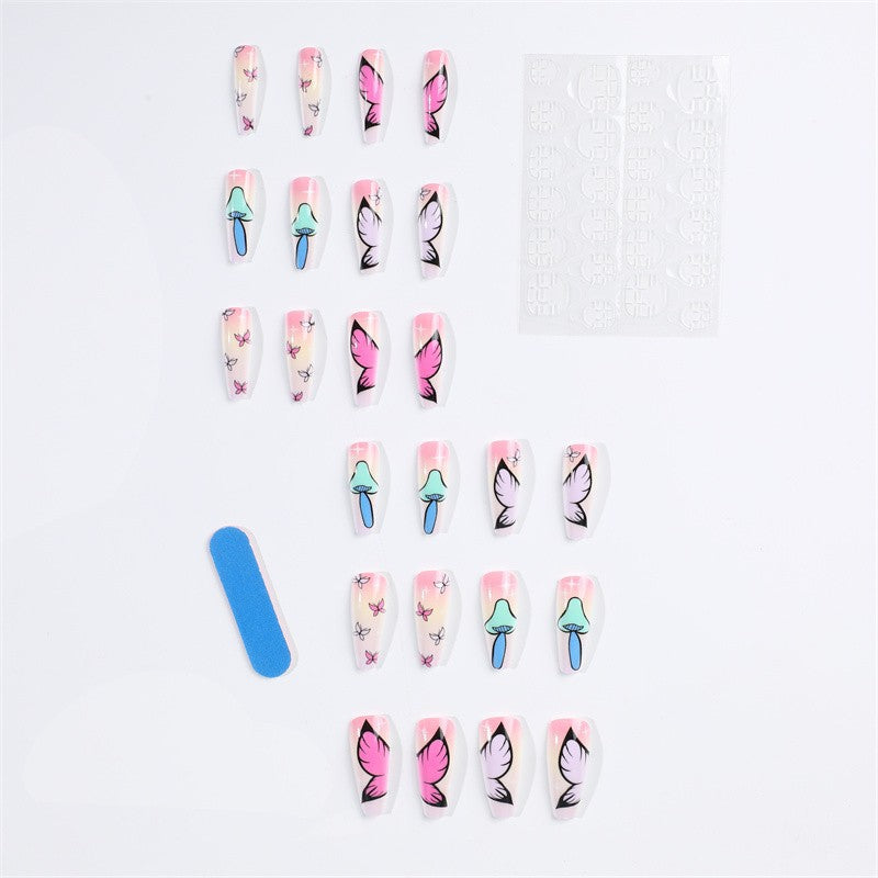 Artificial nails in elegant floral motif style Acalora