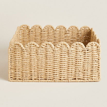 Scalloped Woven Storage Basket Acalora
