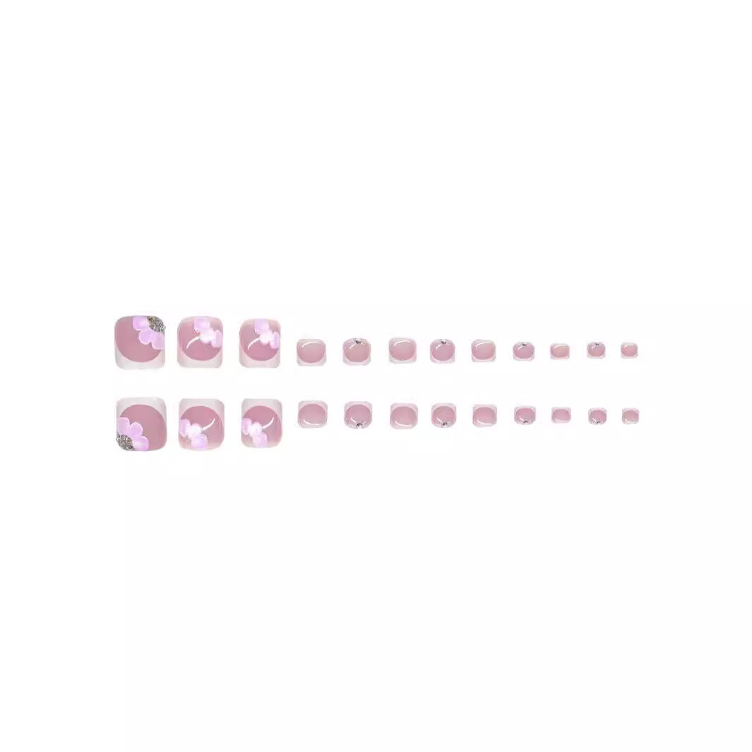Floral 3D Press-On Nail Art Set Acalora