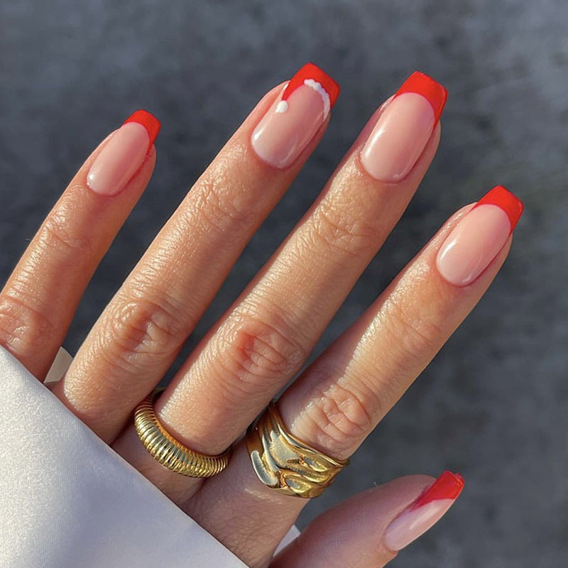 Artistic French Tip Press-On Nails Acalora