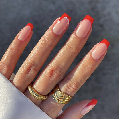 Artistic French Tip Press-On Nails Acalora