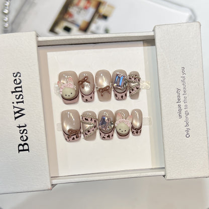 Whimsical Animal-Themed Press-On Nail Set Acalora