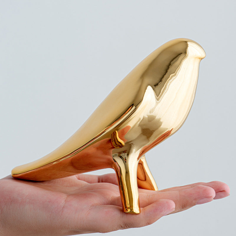 Elegant Artificial Ceramic Bird Sculpture Acalora