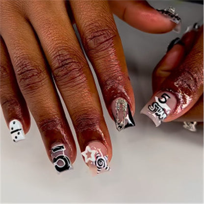 Artistic Press-On Nail Set with Premium Embellishments Acalora
