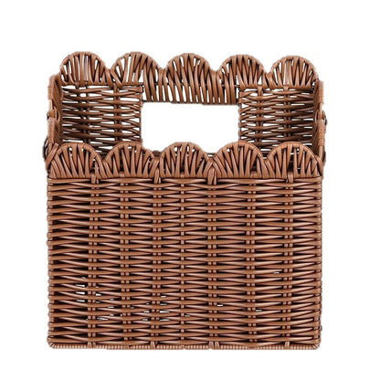 Handcrafted storage basket with curved edge Acalora