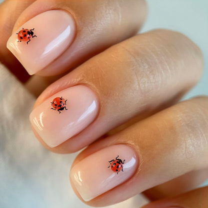 Artistic Ladybug Design Press-On Nail Set Acalora