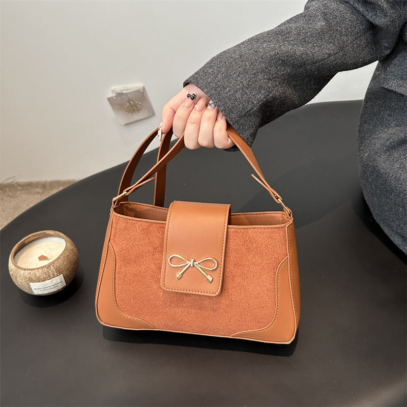 Stylish Faux Suede Handbag Acalora