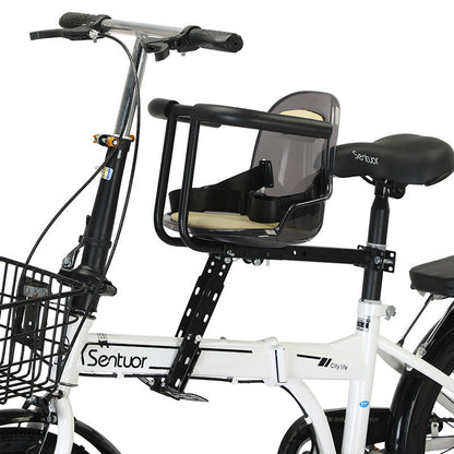 Front-Mounted Padded Child Bicycle Seat with Safety Harness and Adjustable Universal Mount Bowlift