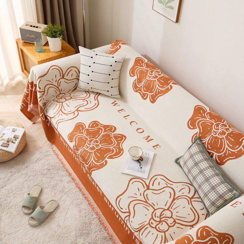 Floral Embroidered Sofa Cover