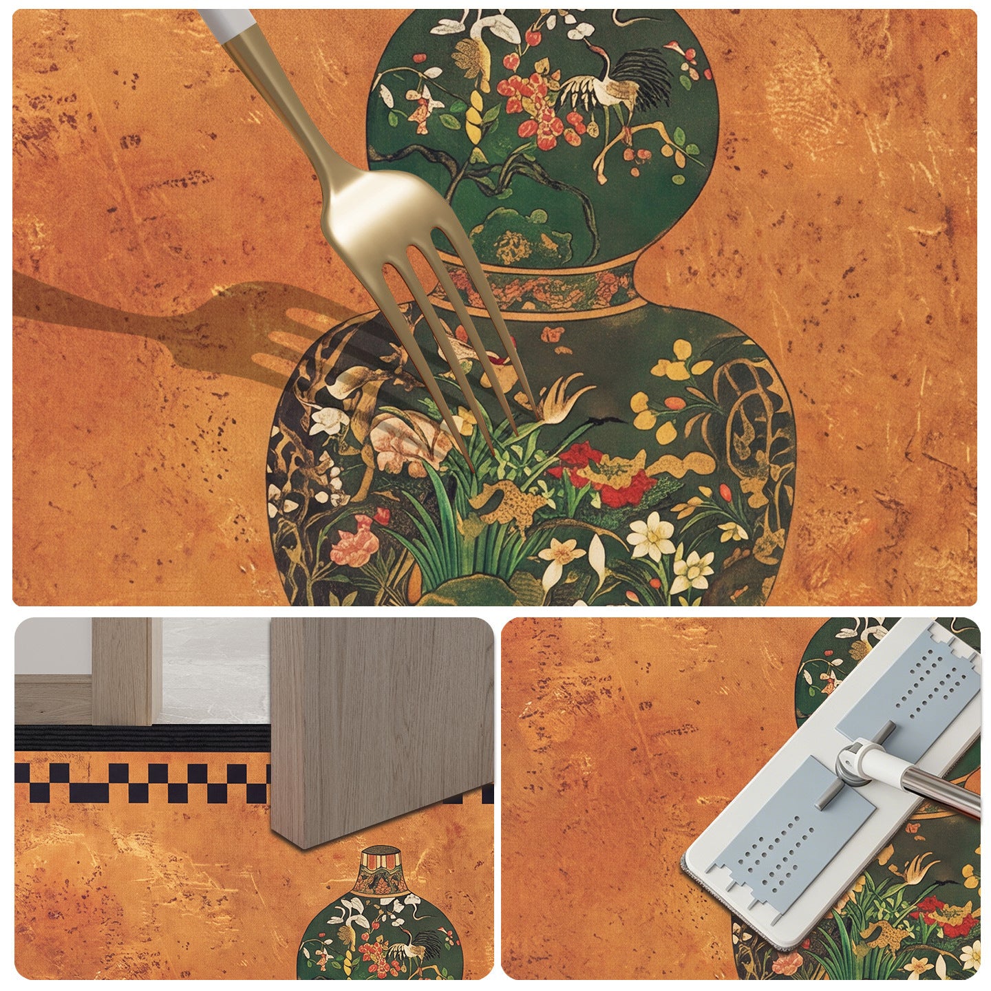 Artistic Elephant-Themed Welcome Mat Acalora