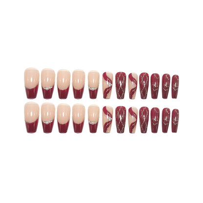 Artificial nails with elegant rhinestone embellishments Acalora