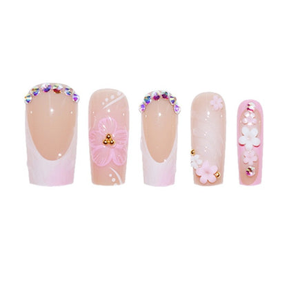 Artistic Floral Nail Extensions Acalora
