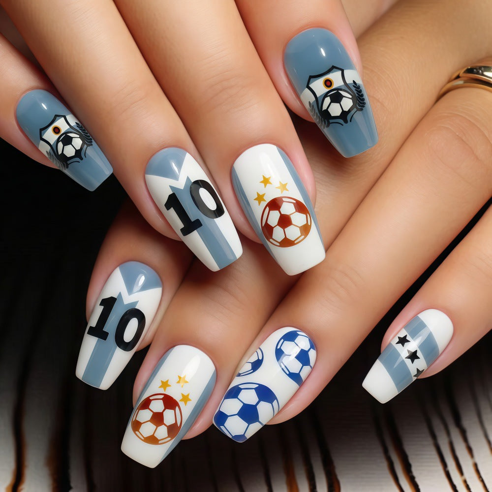 Football motif art nails Acalora