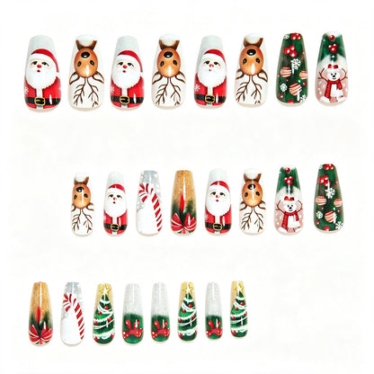 Festive Themed Acrylic Press-On Nail Art Set Acalora