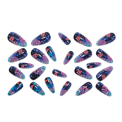 Artifical nails with sea coral design Acalora