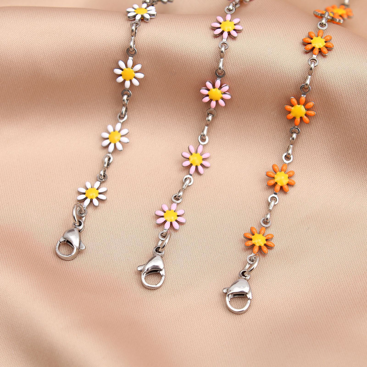 Floral Charm Chain Anklet Acalora