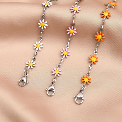 Floral Charm Chain Anklet Acalora