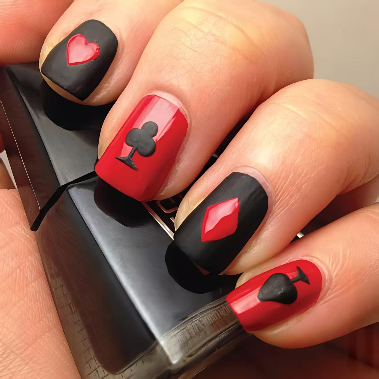 Themed Playing Card Nail Art Acalora