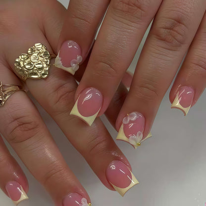 Elegant Floral Acrylic Press-On Nails Acalora