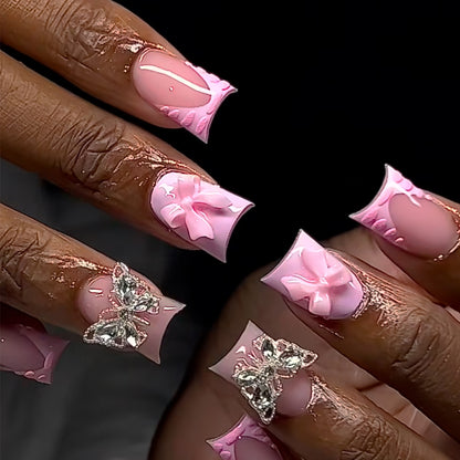 3D Floral Press-On Nail Art Set Acalora