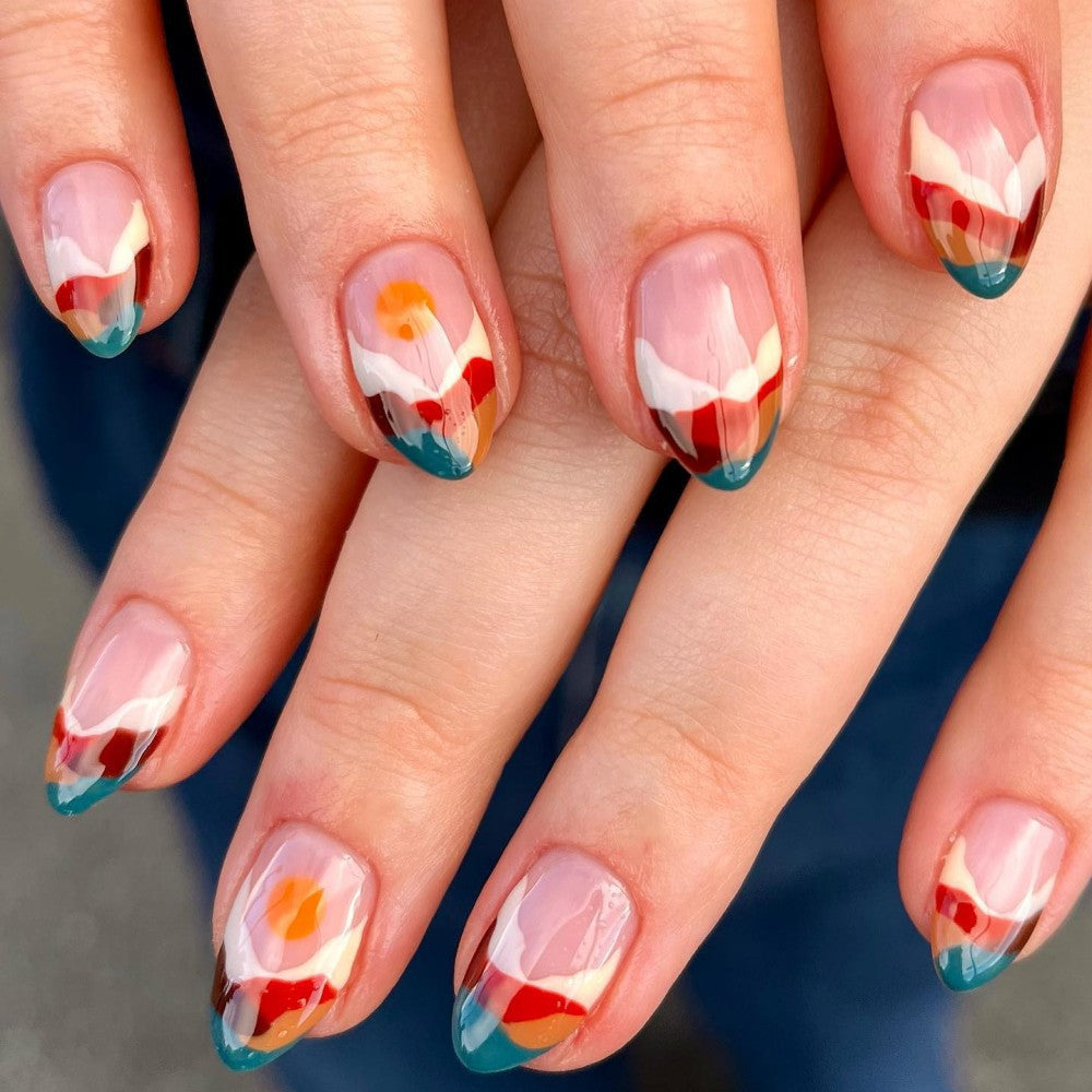 Artistic Nail Tips with Modern Gradient Color Acalora