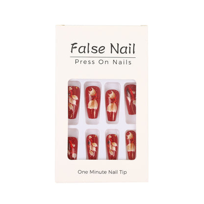Artificial nail tips with floral accents Acalora