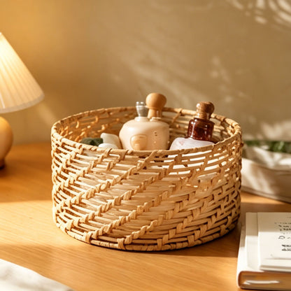 Braided basket with open design