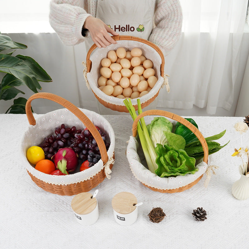 Decorative Round Woven Basket Acalora