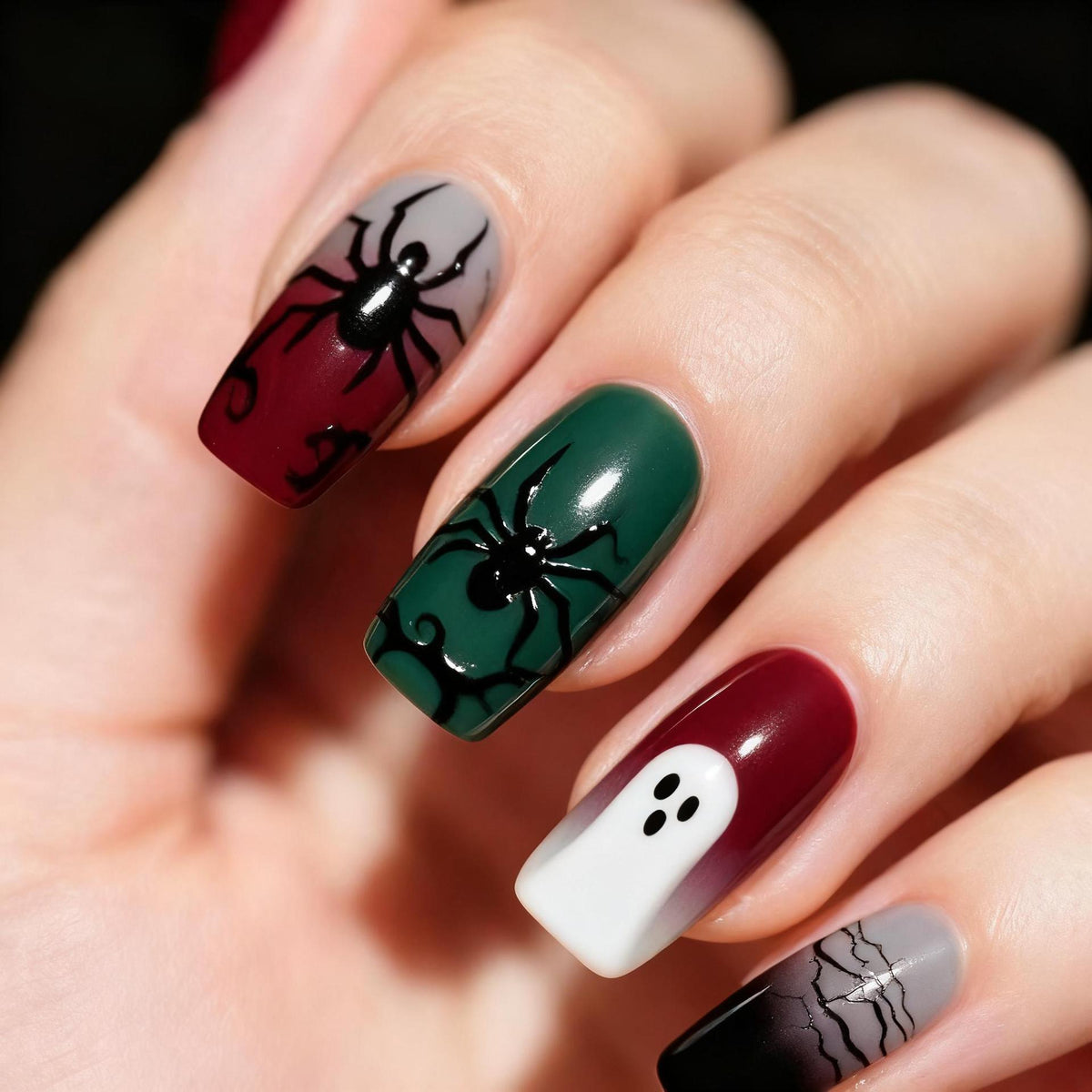 Nail art set with detailed floral designs Acalora