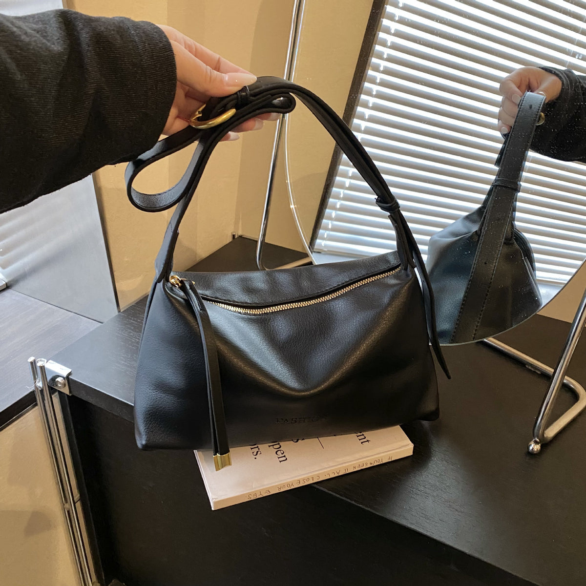Textured Casual Shoulder Bag Acalora
