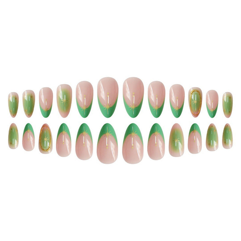 Artistic Press-On Nail Set with Star Accents Acalora