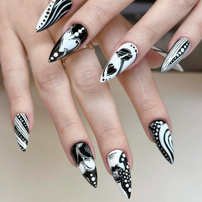 Artistic Pointed Nail Art Acalora