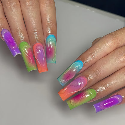 Trendy Colored Artificial Nails Acalora
