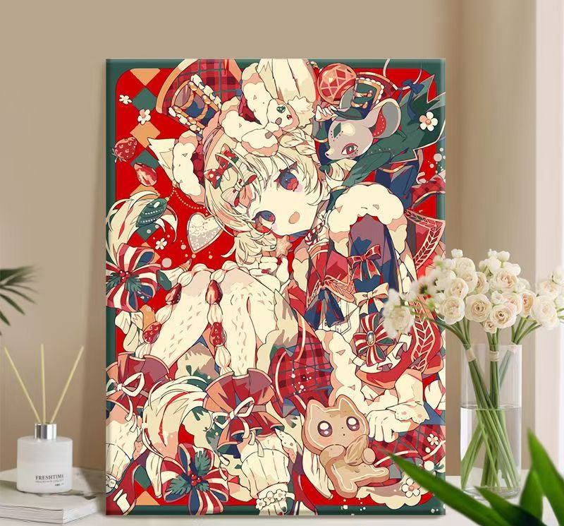 Whimsical Anime-Themed Canvas Art Print
