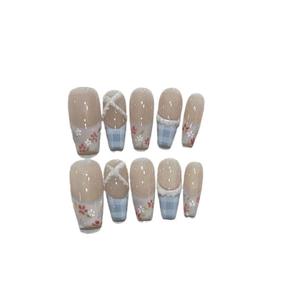 Floral Design Acrylic Press-On Nail Set Acalora