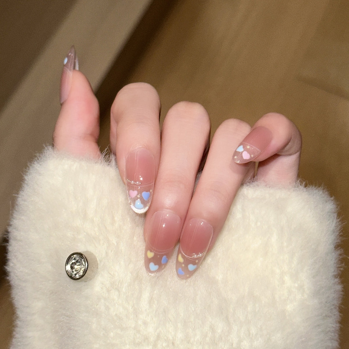 Heart-Themed Stiletto Press-On Nail Set Acalora